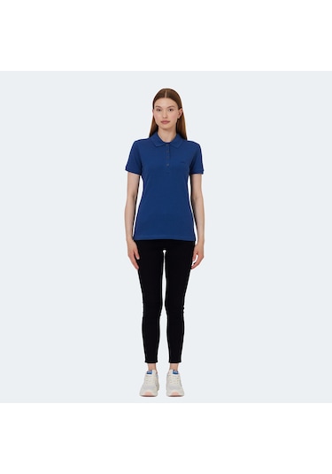 Slazenger VERA I Kadın Polo Yaka Saks Mavi Tişört