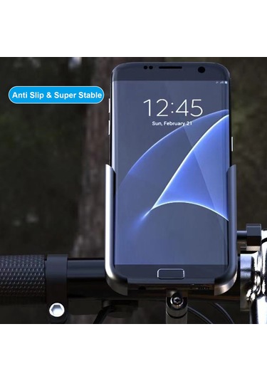 Geeroyoo Bisiklet Ve Motosiklet İçin Dönebilir Alüminyum Telefon Tutucu - Kaymaz Ve Ayarlanabilir Klips