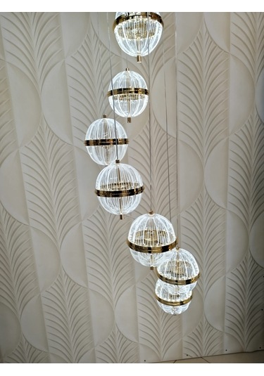 Modern Led Sarkıt Avize 6 Lı Sarı