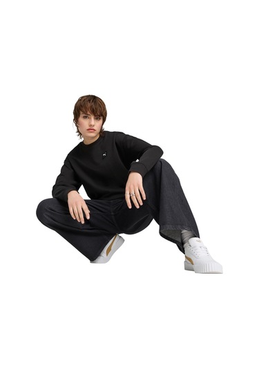 Puma Ess Elevated Comfort Crew Kadın Sweatshırt Siyah