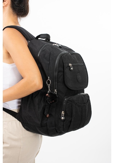 Ultra Hafif Çok Cepli Su Geçirmez Sırt Çantası Unisex Siyah Model: 571-2e - Siyah