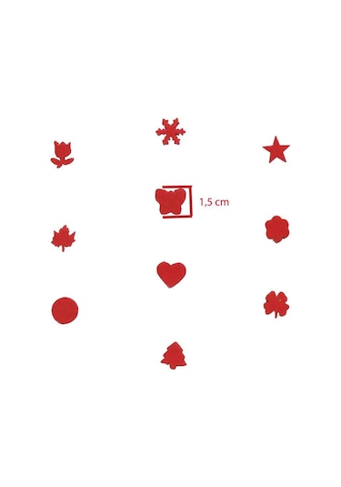 RedApple Şekilli Küçük Boy Delgeç/Şekilgeç 1,5 cm Kalp