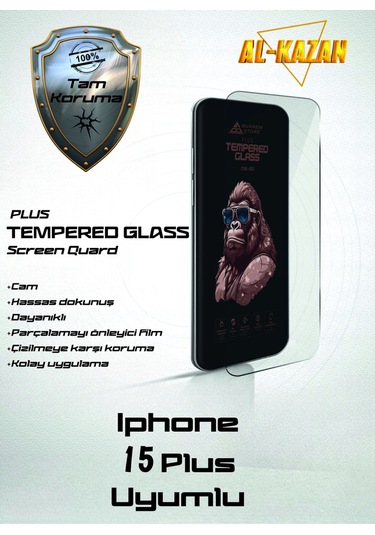 İphone 15 Plus Uyumlu Şeffaf Kırılmaz Ekran Koruyucu Ultra İnce, Anti Çizik & Darbeye Korumalı