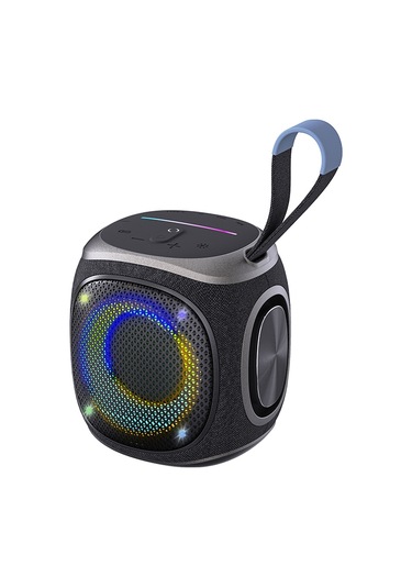 Lenyes S864 Rgb Işıklı Taşınabilir Tws Bluetooth Speaker Hoparlör V5.3 Siyah