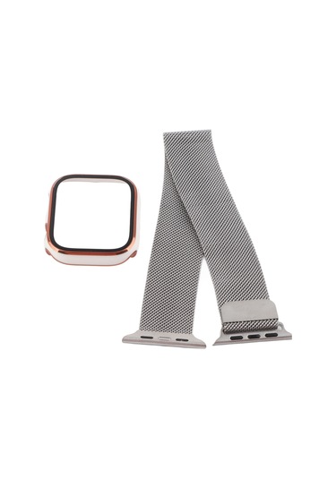 İwatch 45mm Beyaz İçin Temperli Cam Ekran Koruyucu Ve Saat Kayışı Aksesuarlarına Sahip Koruyucu Pc Kılıfı