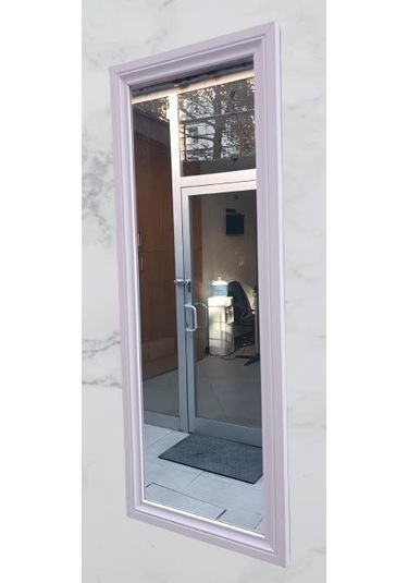 Boy Ayna MDF Çerçeve 1Sınıf Ayna Parlak Beyaz Boya El yapımı  Kutuda sevk Beyaz