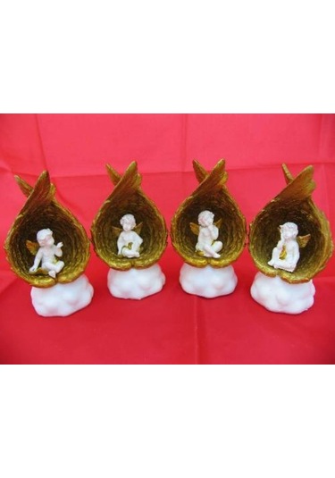 QQC 4Lİ KANATLI UYUYAN MELEK IŞIKLI7.2X5.8X12.5 CM.