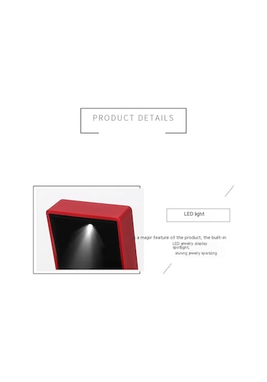 Springsun Siyah Mat Lacivert Led Işıklı Yüzük Kutusu - Gizli Kapaklı 6.3x5.8x5cm Boyutlu Tahta Kutu Siyah