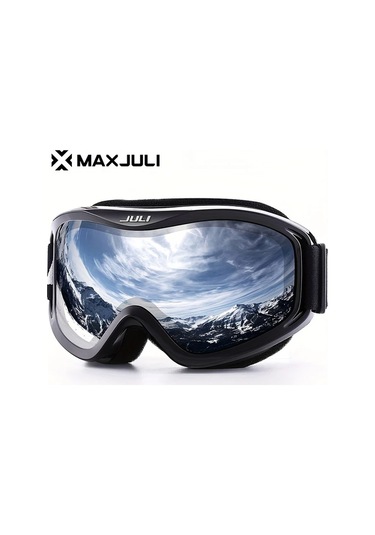 Maxaccess Maxjulı Erkek Ve Kadın Kayak Gözlüğü - Antifog Polar Siyah Gökkuşağı Lens Kar Board Snowmobile