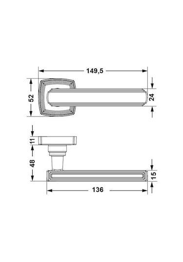 Hafele Kapı Kolu Seti Martin Barelli Antik Gümüş