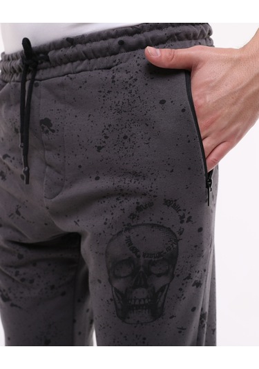 Bella Dossi Kuru Kafa Baskılı Eşofman Altı Gri