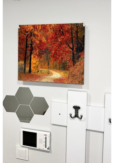 No77decor Sigorta Saklama Kutusu Aynı Zamanda Sonbahar Manzaralı Tablo