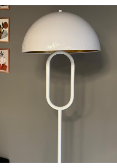 Beyaz Lambader Modern Dekoratif Metal Oturma Odası Çalışma Odası Zemin Lambası 6907 Beyaz