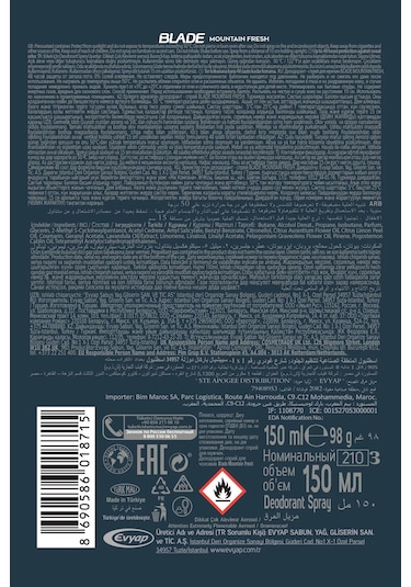 3 Adet Mountain Fresh Erkek Deodorant 150ml Leke Bırakmaz