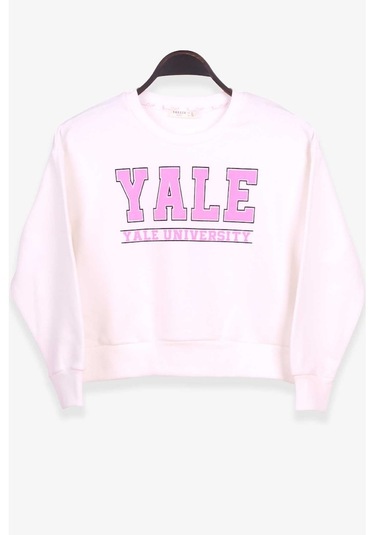 Kız Çocuk Sweatshirt Baskılı Ekru (8-14 Yaş)