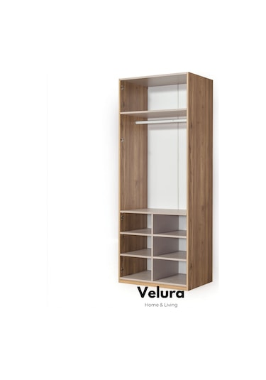 İzgi 10 Temperli Cam Kapaklı Gardırop Dolap Ceviz