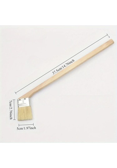 Willowhaven Ahşap Saplı Plastik Fiber Fırça 38 Cm Uzun Esnek Dayanıklı Dekoratif Boyama