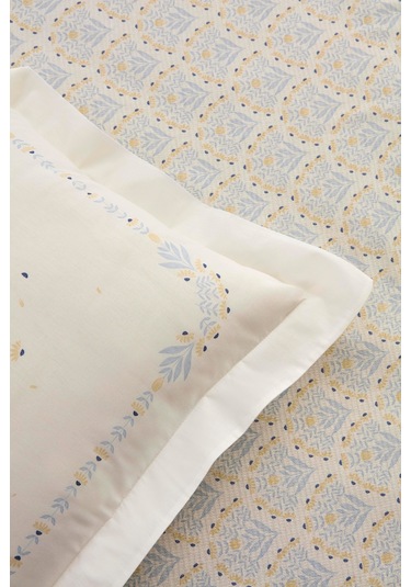Kaşmir Home Daisy %100 Pamuk Çift Kişilik Pike Takımı Mavi Mavi