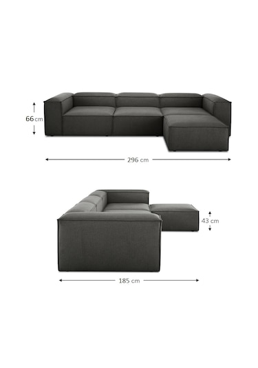 Mode Soft Köşe Koltuk Takımı 4 Modül 13 Koyu Antrasit Nubuk Kumaş