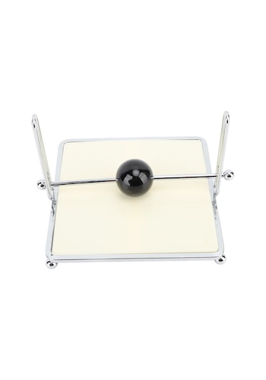 Shineyee Klassik Tarz Beyaz Dikdörtgen Peçete Tutucu, Orta Top Bar İle Ev, Restoran, Bahçe Kullanıma Uygun Dayanıklı Demir Ve Kompozit Ahşap Peçete Tutucu Süt Benzeri Beyaz