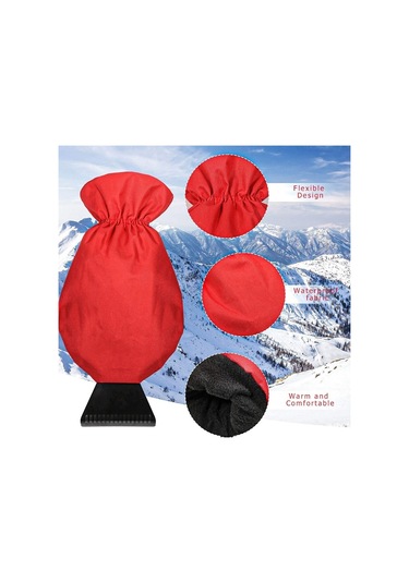 Sones Araç Buz Ve Kar Kazıyıcı Eldiveni 2 Adet Kırmızı