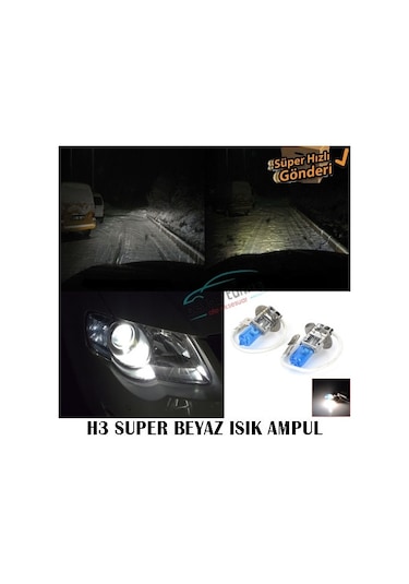 H3 Beyaz Işık Far Ampulü 12V 100W