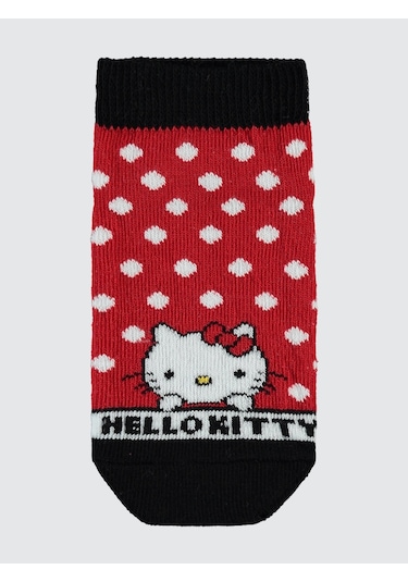 Hello Kitty Kız Çocuk 2'li Patik Çorap 2-12 Yaş Siyah Siyah