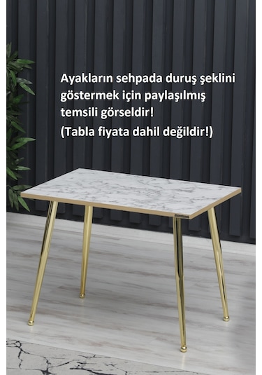 1 Adet-45cm Metal Konik Ayak-sehpa Ayağı-gold Renk Kaplama