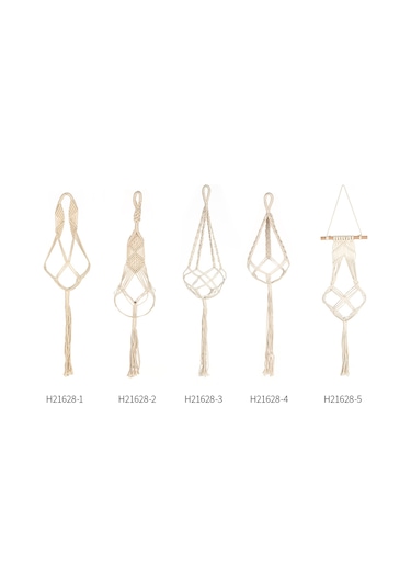 Geeroyoo Makrome Bitki Askısı - 80-85cm Pamuk İp Dekoratif Saksı Askısı İç/dış Mekan