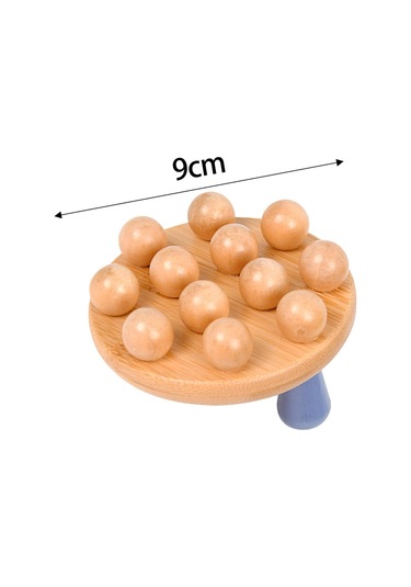 Suntek Uyluk Bacaklar Boyun Için Ahşap Masaj Fırçası El Kahverengi