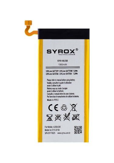 Syrox Samsung Uyumlu Galaxy A3 Ba300 Batarya 1900 Mah B158
