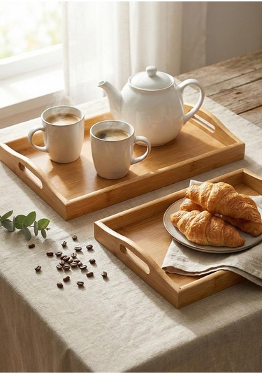 Bambu Tepsi Takımı - 2 Parça Bambu