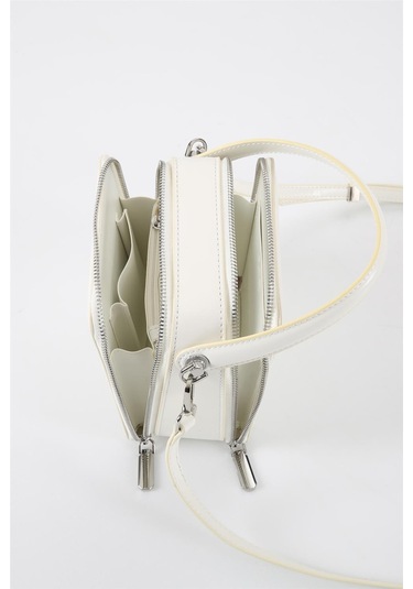 Ççs 17561 Kadın Omuz Askılı El Çantası-beyaz Beyaz