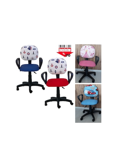 Depolife Çalışma Sandalyesi Ofis Büro Sekreter Koltuk Gemici Çapalı Kumaş