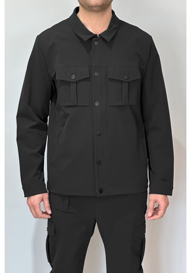 Erkek Modern Fermuarlı Üst 24720 Siyah Siyah