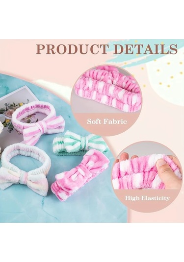 Elmpaly 4 Adet Yumuşak Kadife Saç Bandı - Yüz Temizliği, Duş Ve Yoga İçin Multifonksiyonel Çok Renkli