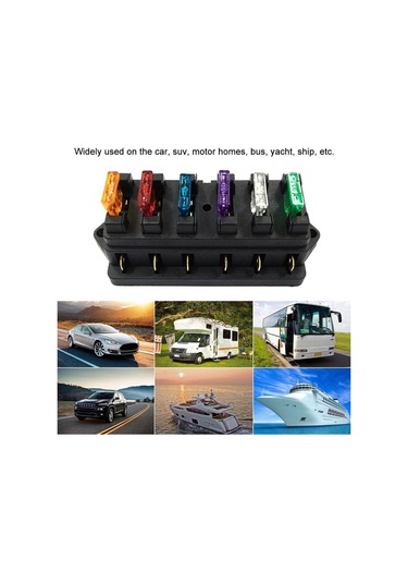 6 Yollu Sigorta Tutucu Kutusu Araba Araç Otomotiv Devre Blade Sigorta Bloğu, 6 Standart Sigortalı