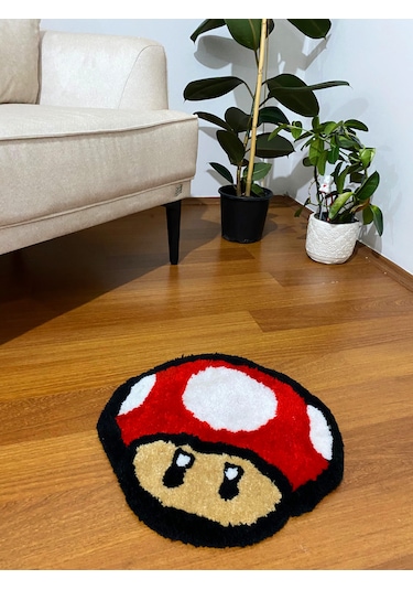 Kirbi Mario Mantar Süs Halı Çok Renkli