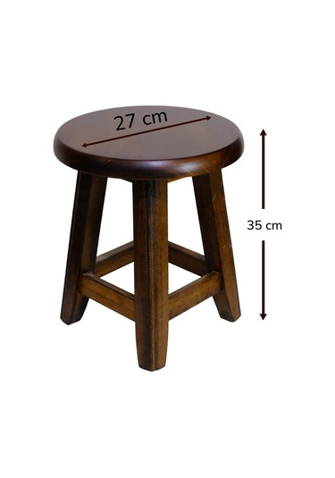 Ahşap Tabure 35 Cm Şık Ve Dayanıklı Ceviz