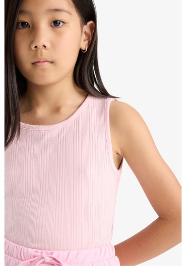 Defacto Kız Çocuk Bisiklet Yaka Basic Düz Atlet Z7815a625hspn47 Pembe