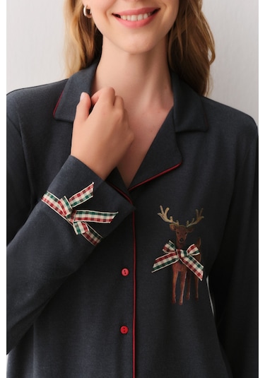 Suwen Festivity Maskülen Pijama Takımı Sh26207660b1554 Zümrüt Melanj