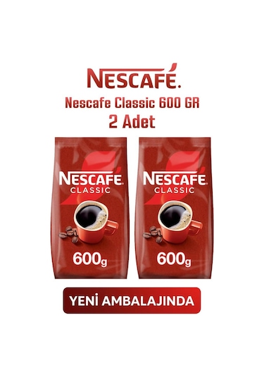 Nescafe Classic 600 Gr 2 Adet Çözünebilir