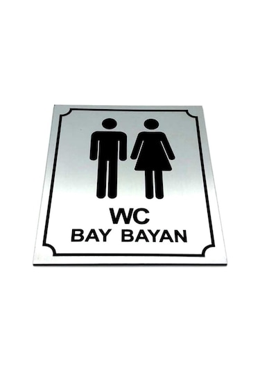 Wc Tuvalet Tabelası Bay Bayan, Yönlendirme Levhası 13 Cm X 16 Cm