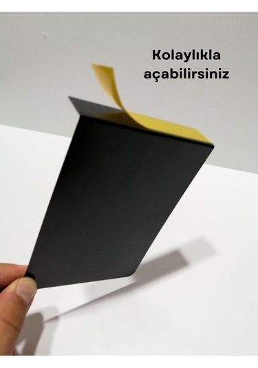 10 Ad Pvc Karatahta Siyah Etiket Pano 14x10 Cm Yapışkanlı İsimlik