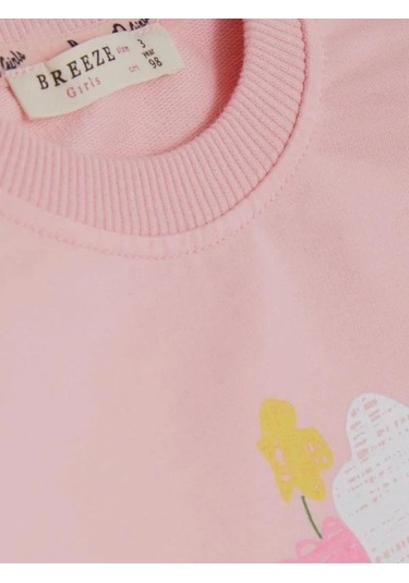 Kız Çocuk Pamuklu Cep Detaylı Sweatshirt-14369 SOMON