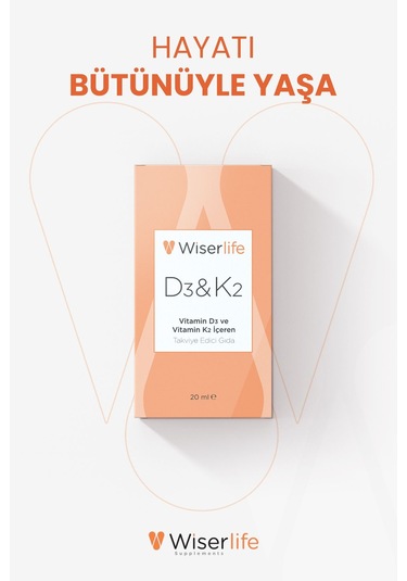 Wiserlife D3&K2 Vitamin D3 Ve Vitamin K2 İçeren Takviye Edici Gıda 20 ML