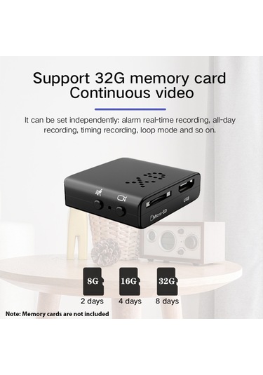 Gajeena 1080p Ev İçi Mini Güvenlik Kamerası - 2.4ghz Wifi İle Uzaktan Erişim, Hareket Algılama Ve Sürekli Kayıt Fonksiyonu