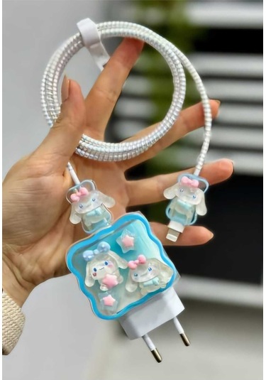 Iphone 18w/20w Uyumlu Şarj Kablosu Ucu Ve Şarj Başlığı Kılıfı Sevimli