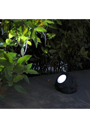 Yunboo Dış Mekan Gölge Lambası, Güneş Enerjili Taş Desenli Bahçe Aydınlatması, Led Isı Ve Beyaz Işık, Su Geçirmez, Pvc Malzeme