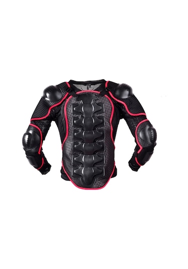 Sones Ghost Racing F060 Motosiklet Zırh Binme Dişli Göğüs Koruyucu Dirsek Pedi Düşme Koruma Elbisesi 3XL Kırmızı - Siyah